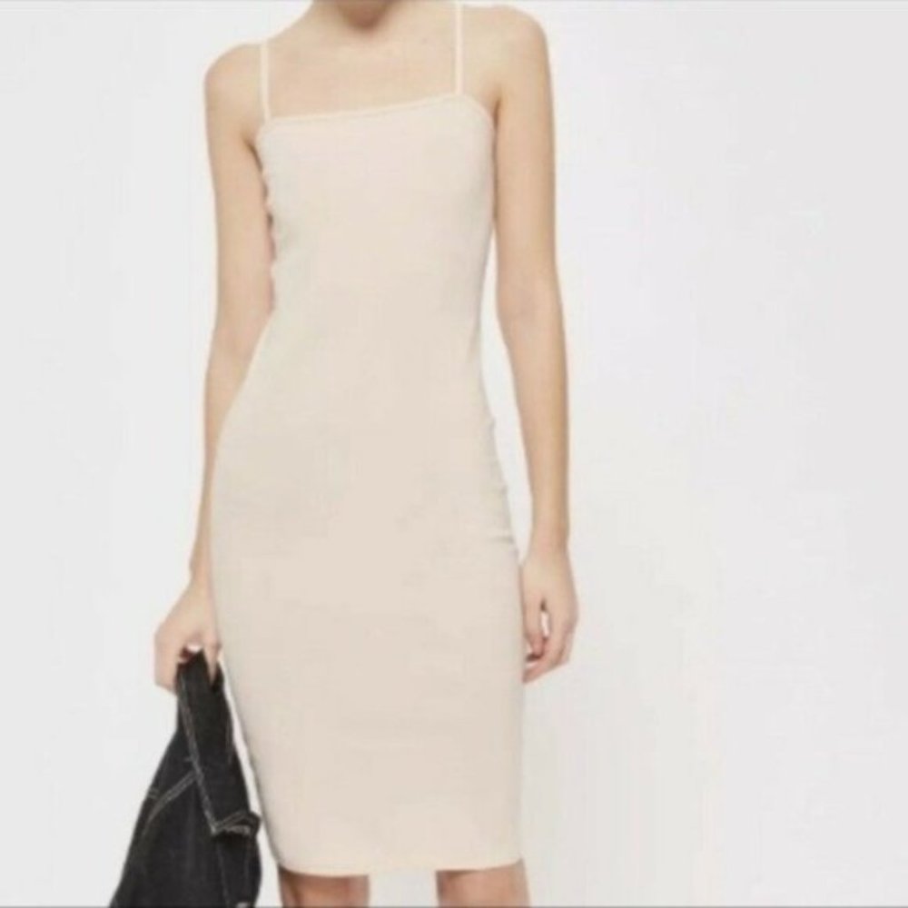 Topshop Nude Bodycon Tank Midi Dress - Picture 2 of 8